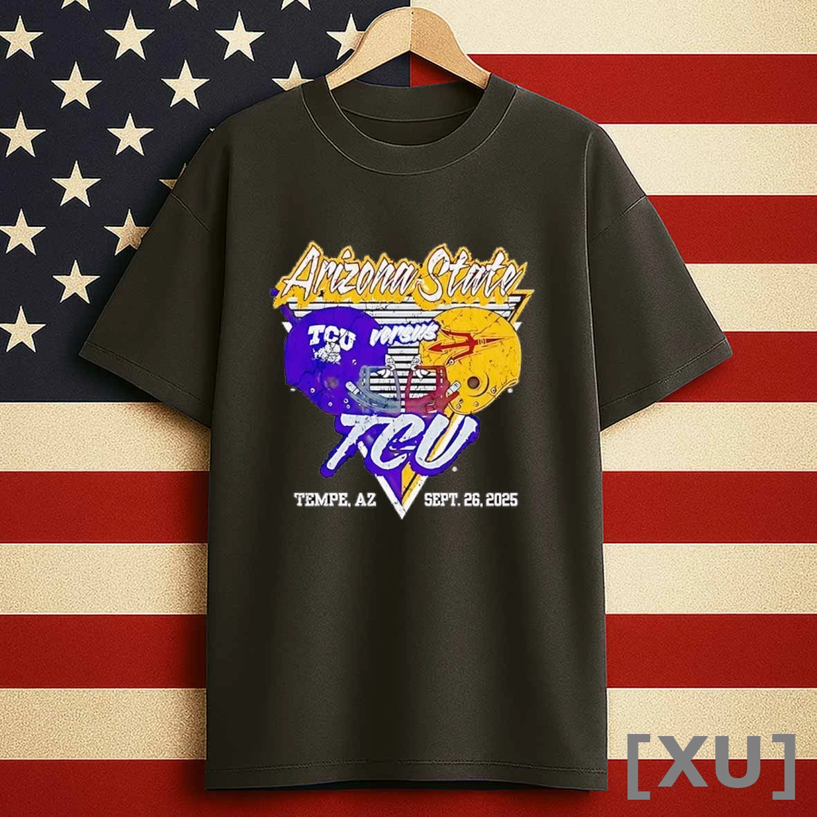 Tcu Horned Frogs And Arizona State Sun Devils Football Helmet 2025 Shirts
