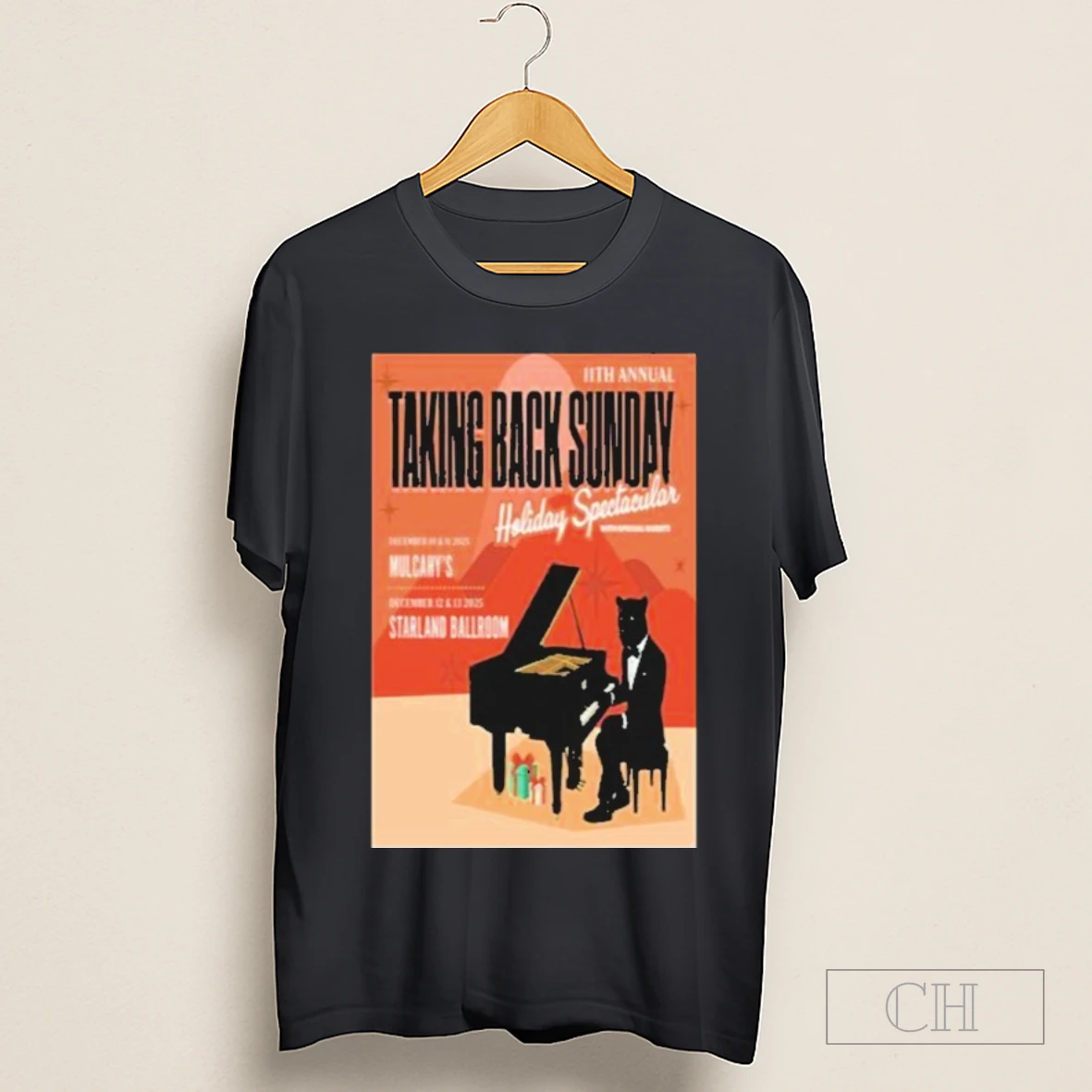 Taking Back Sunday Tour December 2025 11th Annual Holiday Spectacular Panther Piano Shirt