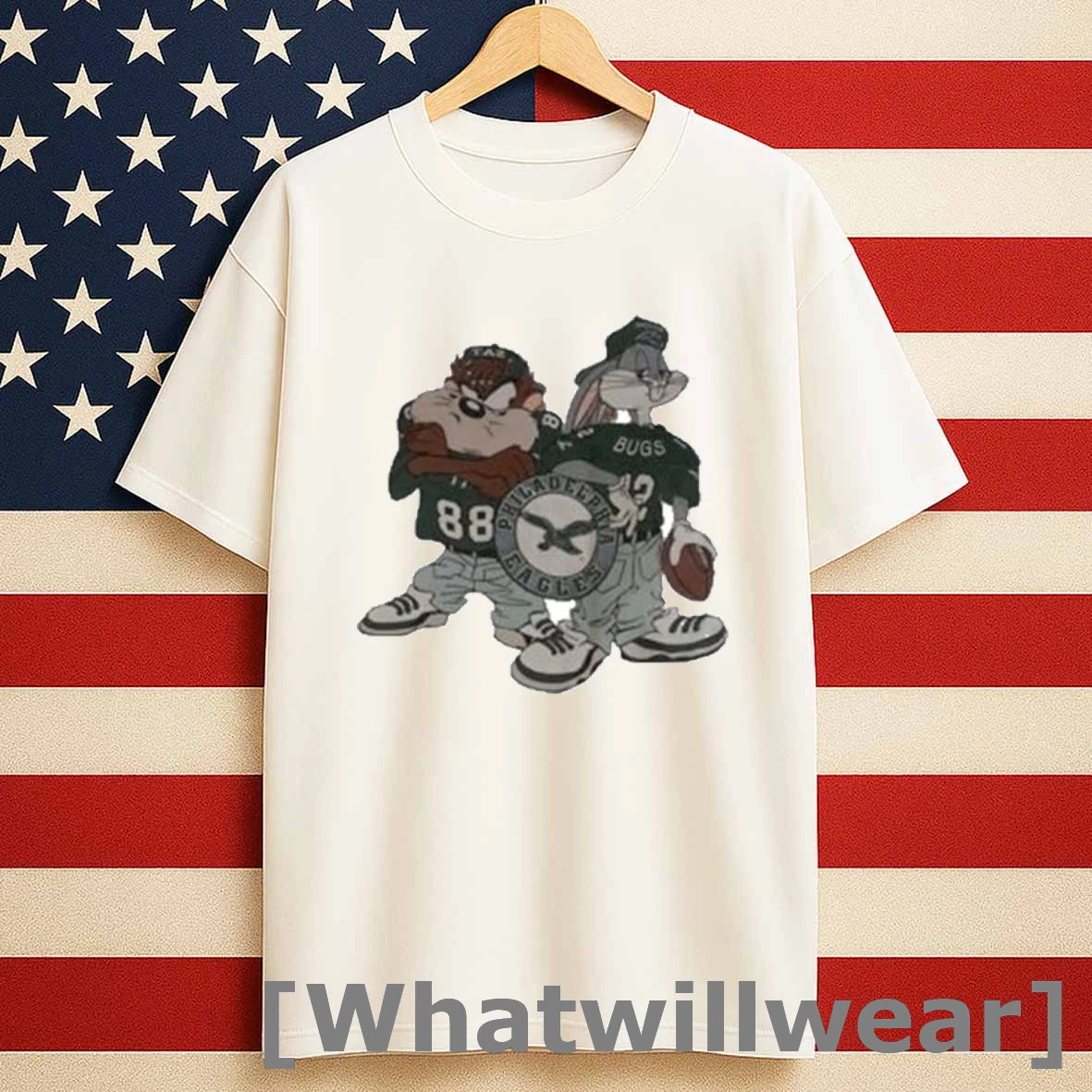 Taz And Bugs Bunny Of Looney Tunes Philadelphia Eagles Football Shirts