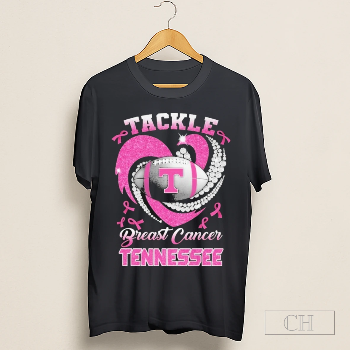 Tennessee Volunteers Tackle Breast Cancer Heartbeat Diamond Shirt