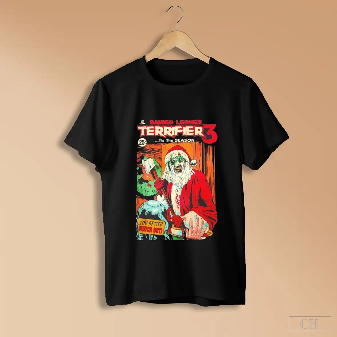 Terrifier 3 Damien Leones Tis The Season You Better Watch Out Art The Clown Shirts