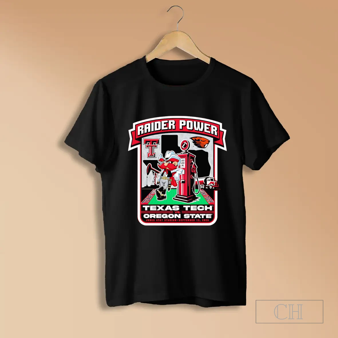 Texas Tech Vs Oregon State 2025 Raider Power Energy Gameday T Shirt