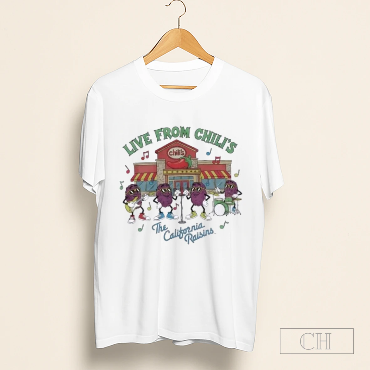The California Raisins Live From Chilis 90s Vintage Shirt
