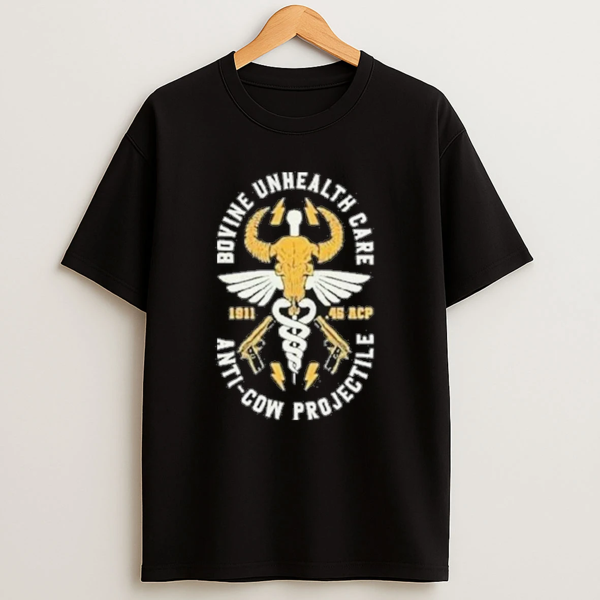 The Fat Electrician Bovine Unhealth Care Anti Cow Projectile 1991 45 Acp Shirts