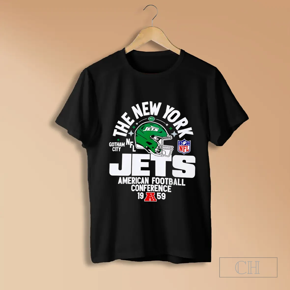 The New York Jets Gotham City American Football Conference 1959 Helmet Shirts