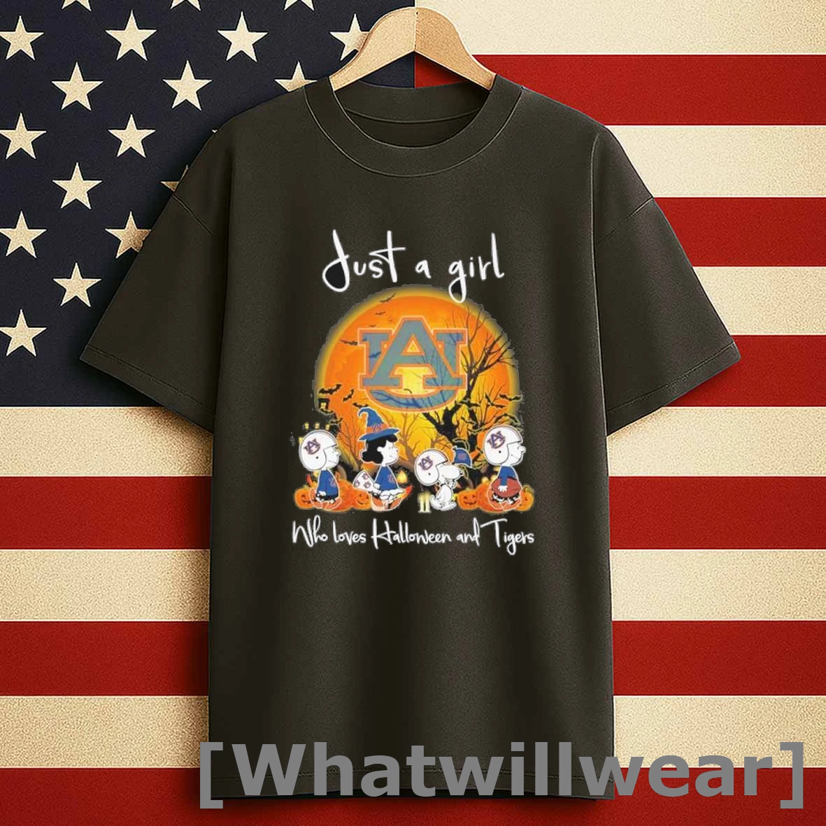 The Peanuts Just A Girl Who Loves Halloween And Auburn Tigers Shirts