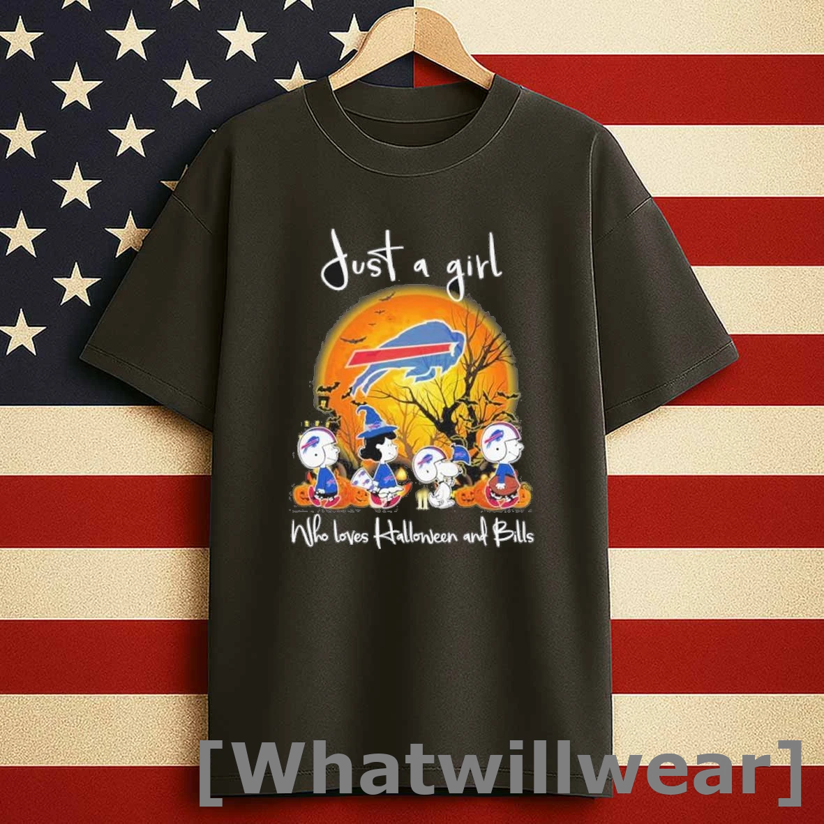 The Peanuts Just A Girl Who Loves Halloween And Buffalo Bills Shirts
