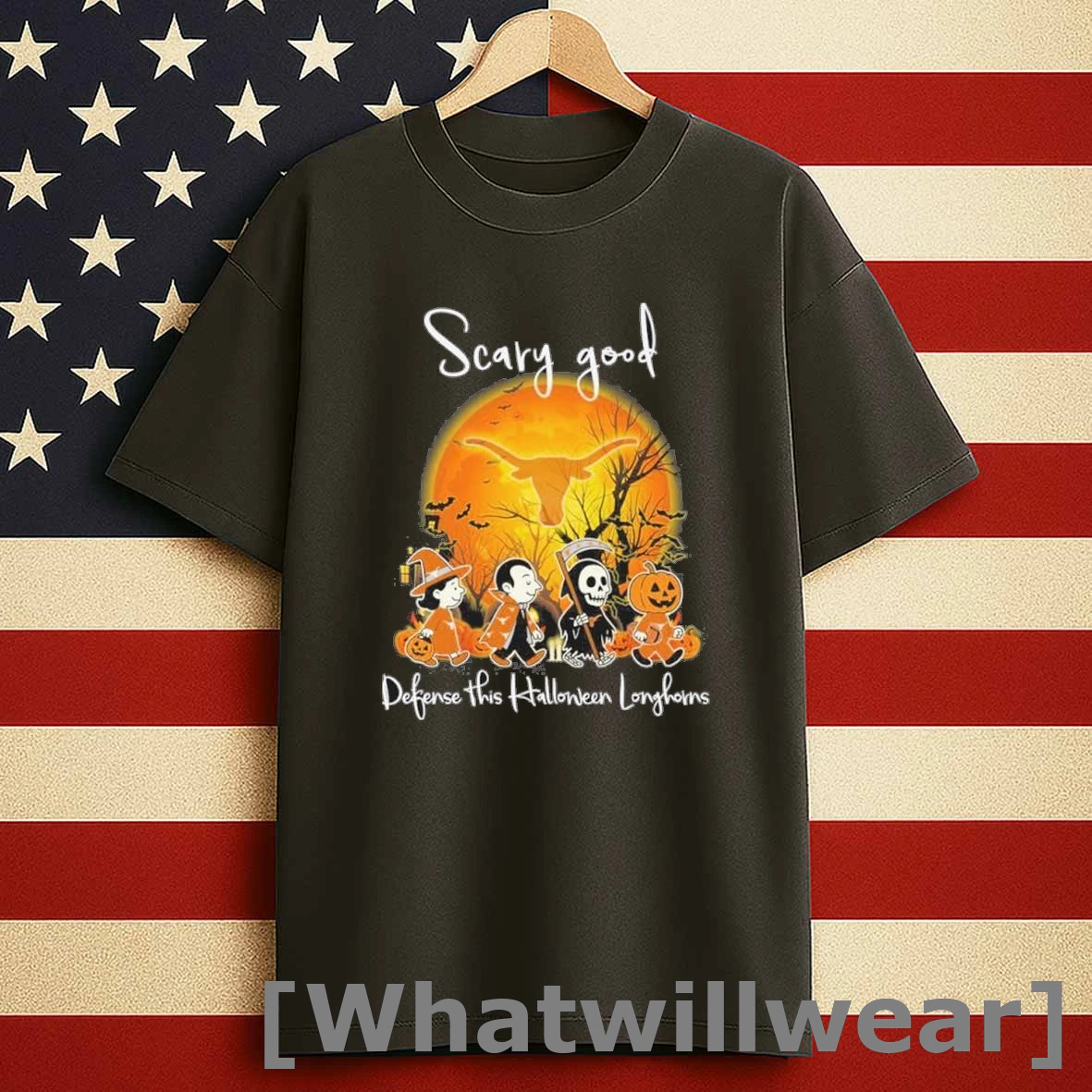 The Peanuts Scary Good Defense This Halloween Texas Longhorns Shirts