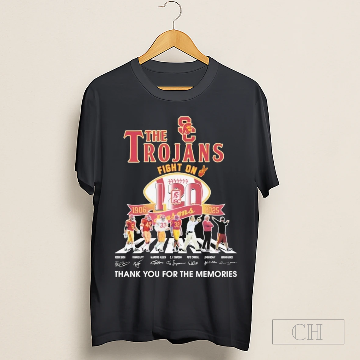 The Usc Trojans 120th Anniversary Season 1906 2025 Fight On Thank You For The Memories Road Abbey Signatures Shirt
