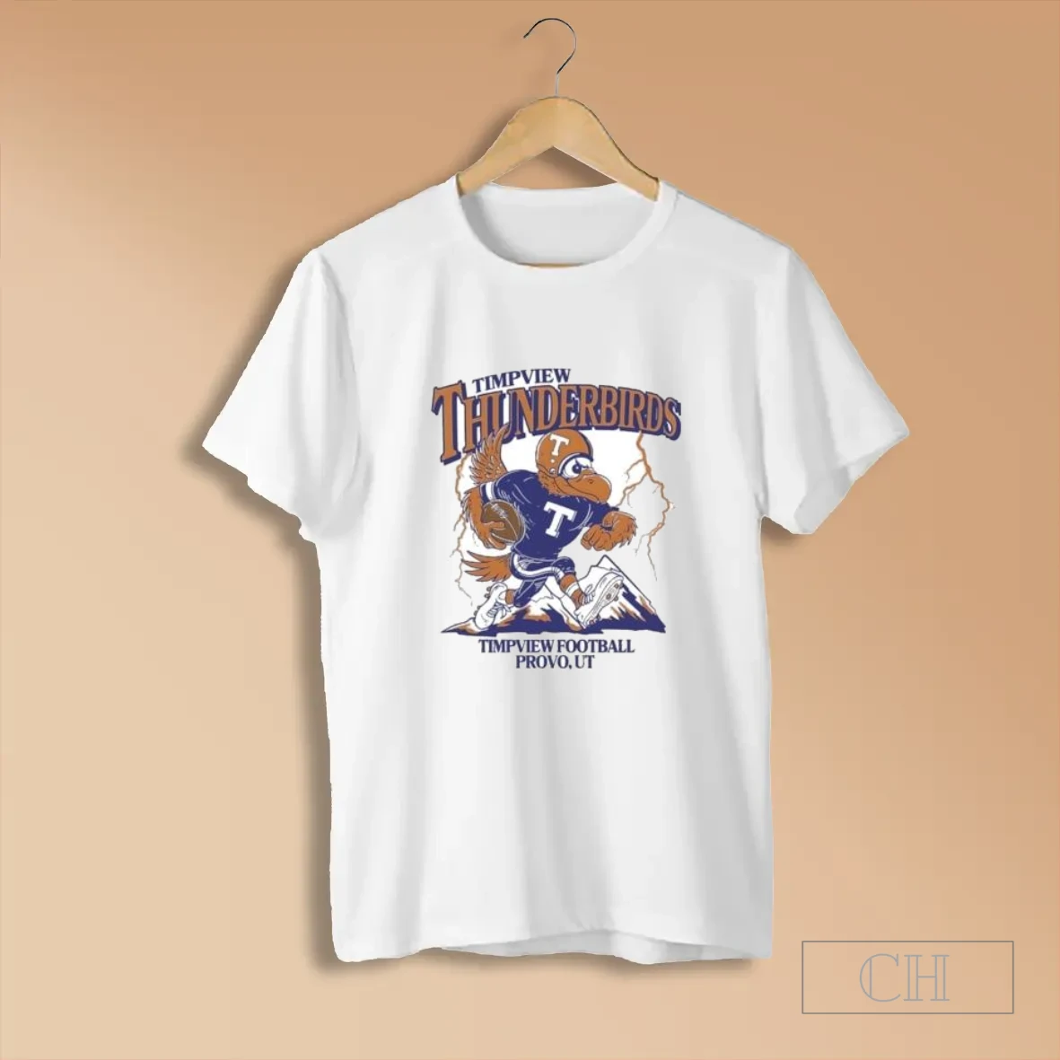 Timpview Thunderbirds Football Provo Mascot Lightning T Shirt