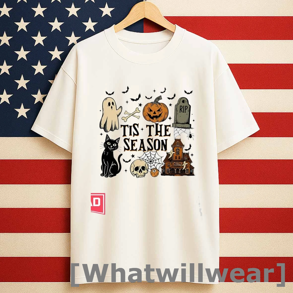 Tis The Season Ghost Halloween Pumpkin Spooky Vibes Cat Shirts
