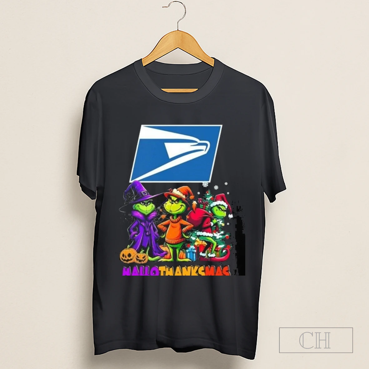 Usps The Grinch Hallothanksmas 2025 Shirt