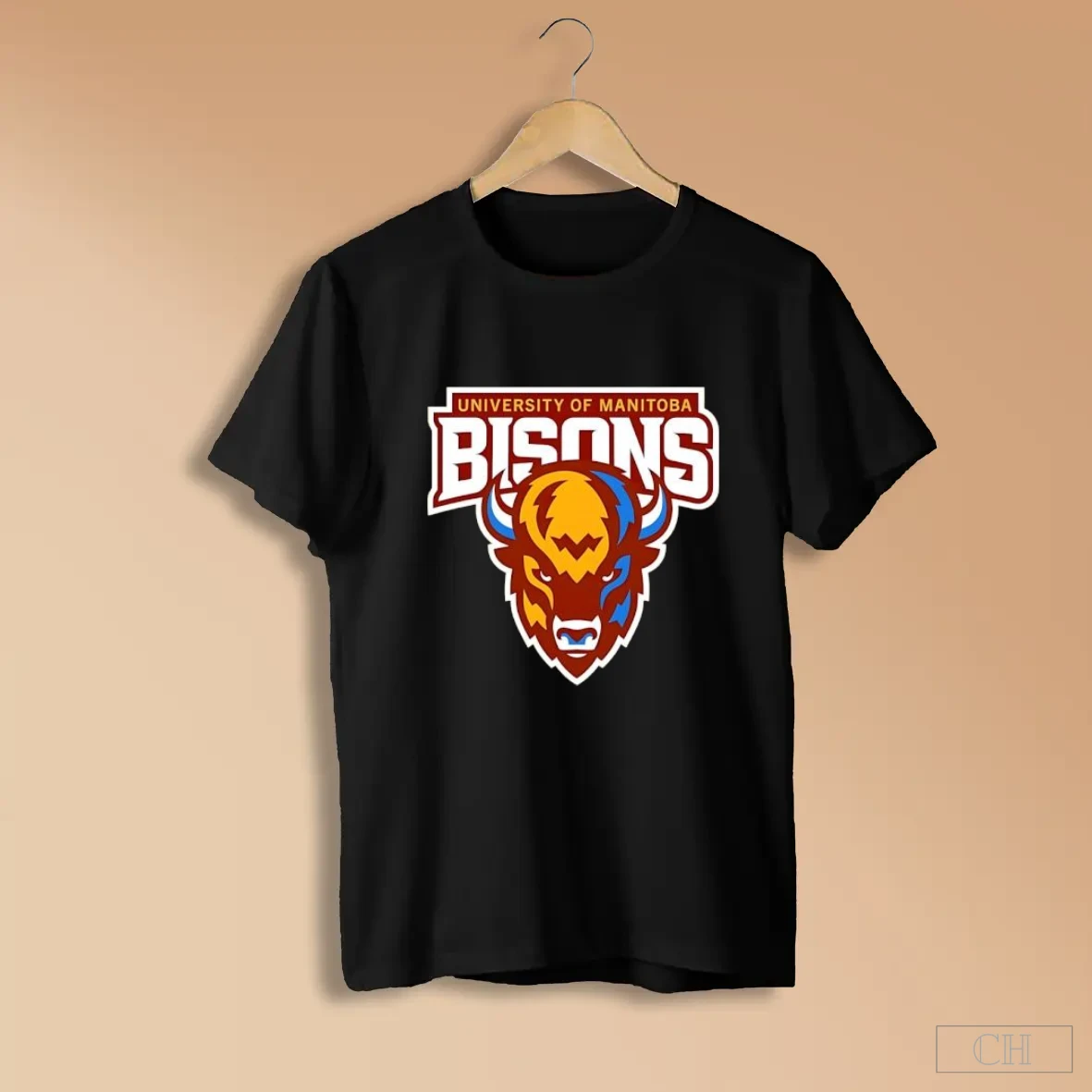 University Of Manitoba Bisons Gold And Blue Mascot S Black Shirts