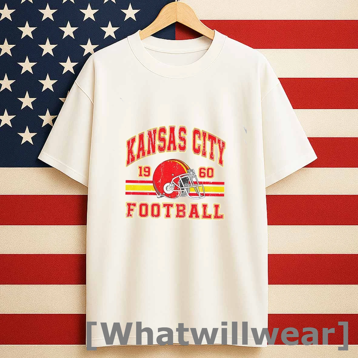 Vintage 90s Style Kansas City Chiefs Football Helmet 1960 Shirts
