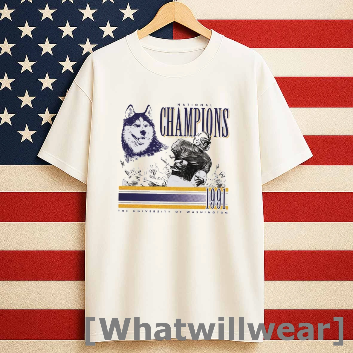 Washington Huskies Football 1991 National Champs Vintage Shirts