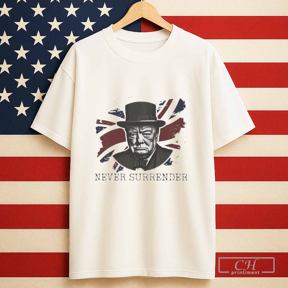 Winston Churchill Uk Never Surrender Tshirt Sweater