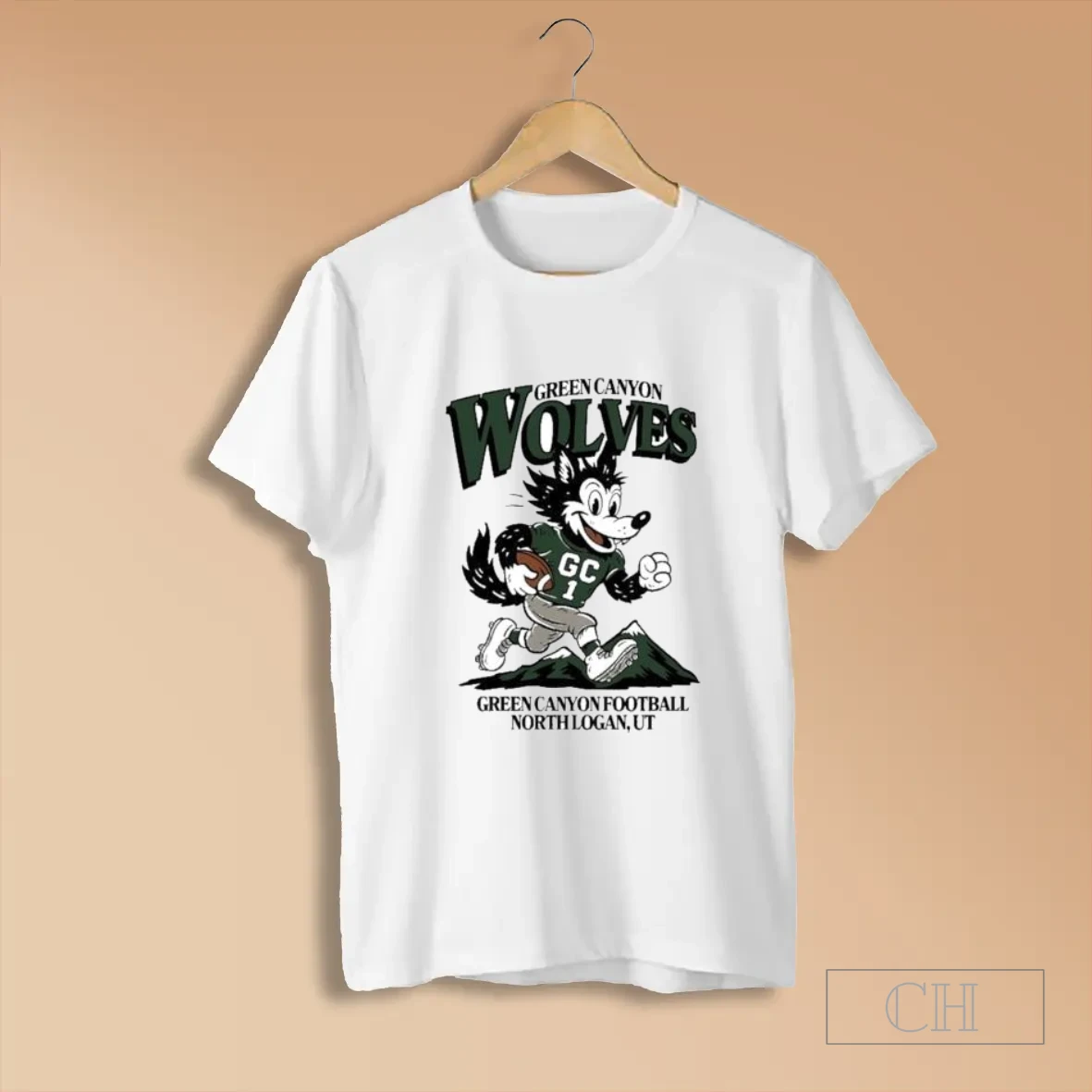Wolves Green Canyon Football North Logan Mascot T Shirt