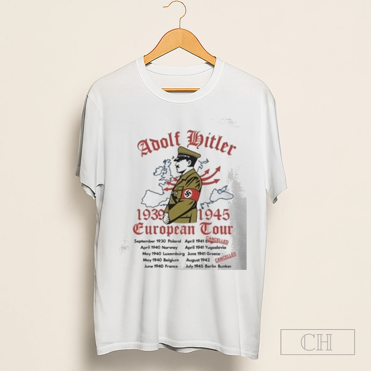 Wwii Adolf Hitler European Tour Design 1939 1945 Shirt
