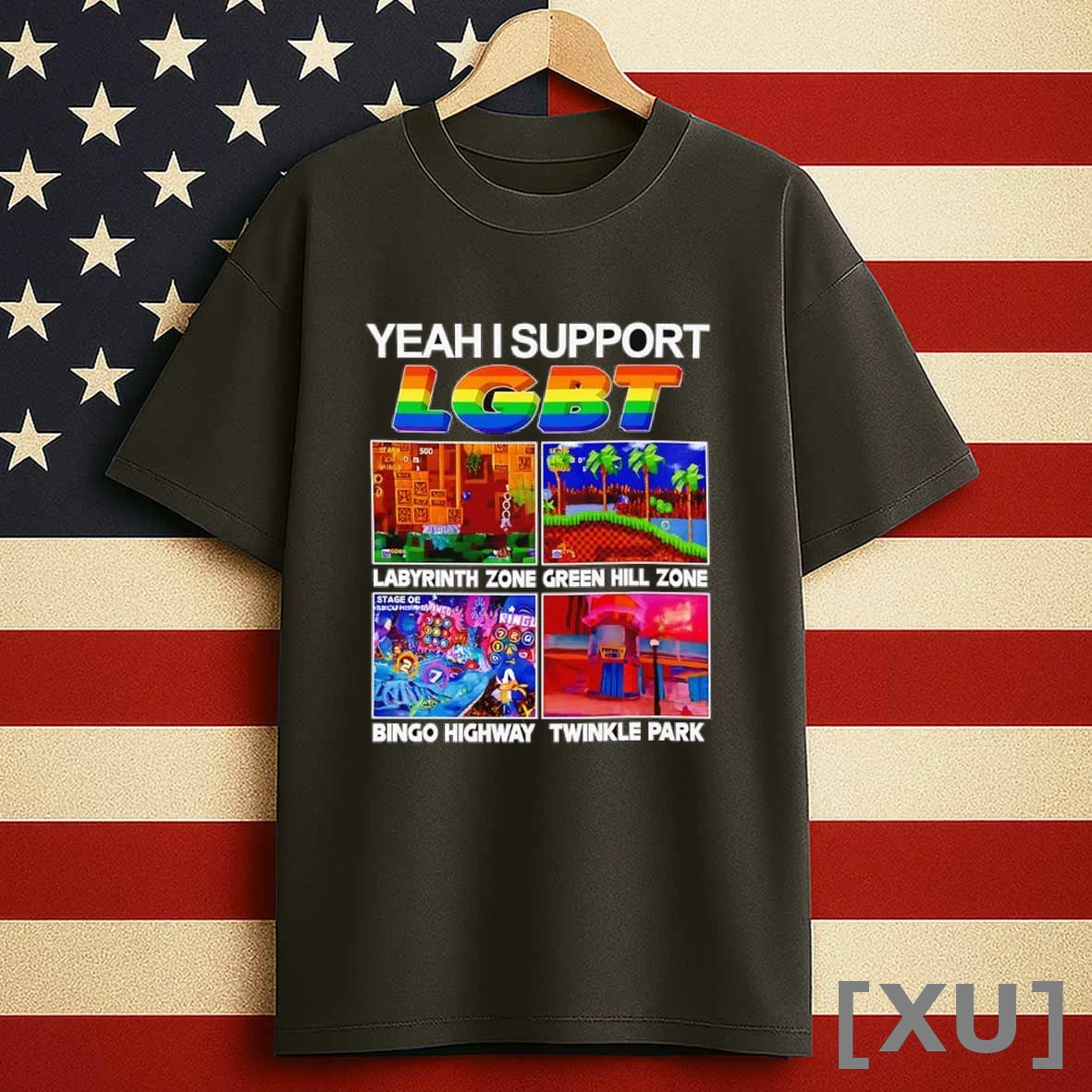 Yeah I Support Lgbt Labyrinth Zone Green Hill Zone Bingo Highway Twinkle Park Shirts