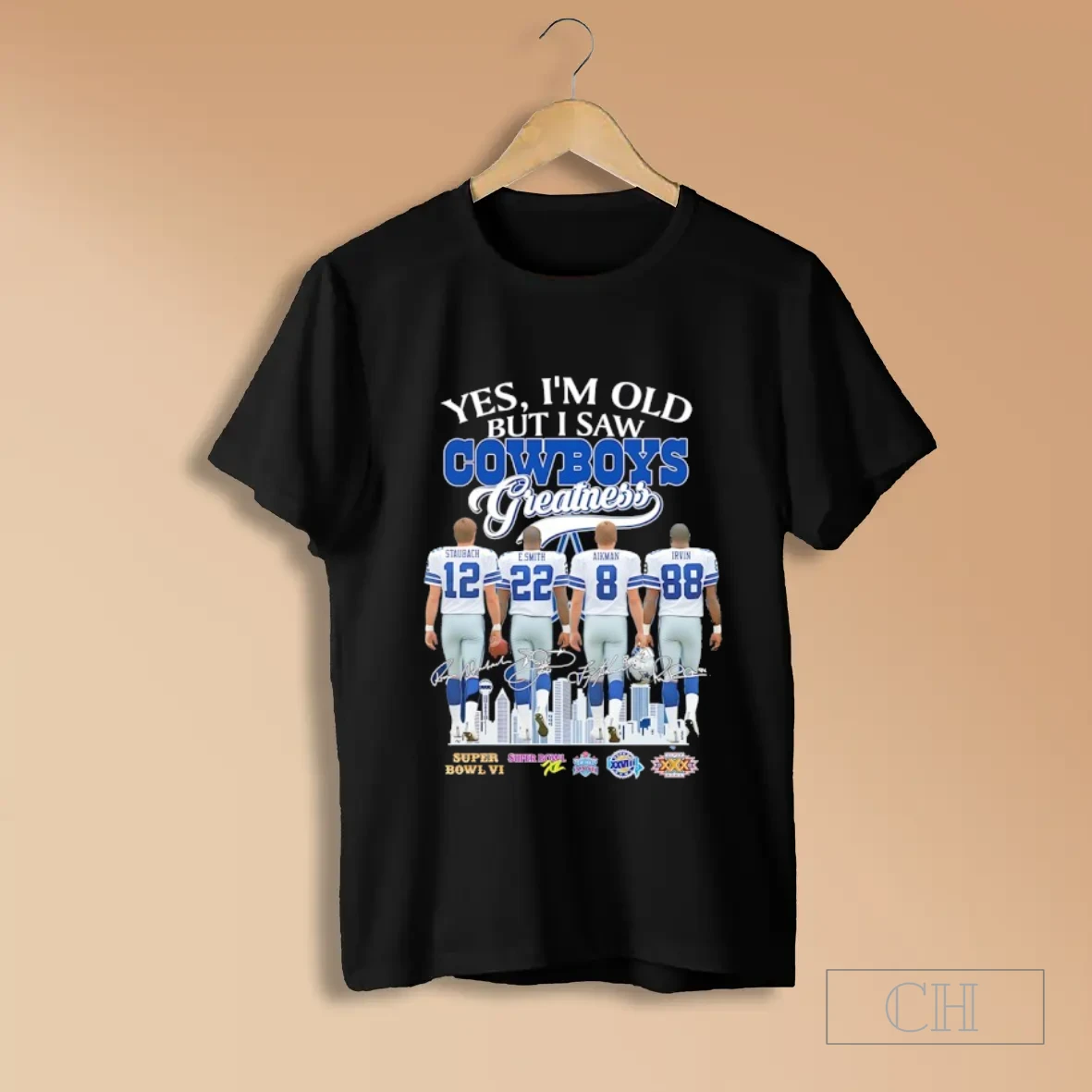 Yes Im Old But I Saw Dallas Cowboys Greatness Super Bowl Signatures T Shirt
