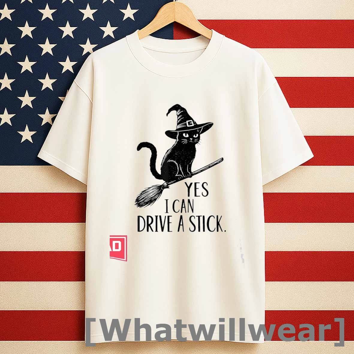 Yes I Can Drive A Stick Funny Halloween Cat Witch Spooky Shirts