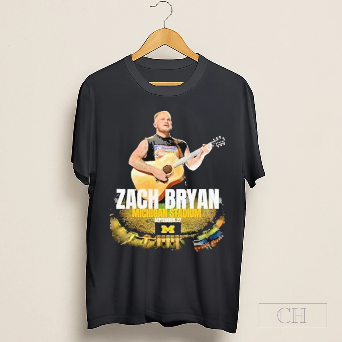 Zach Bryan X Michigan Wolverines The Quittin Time Tour 2025 Stadium Shirt