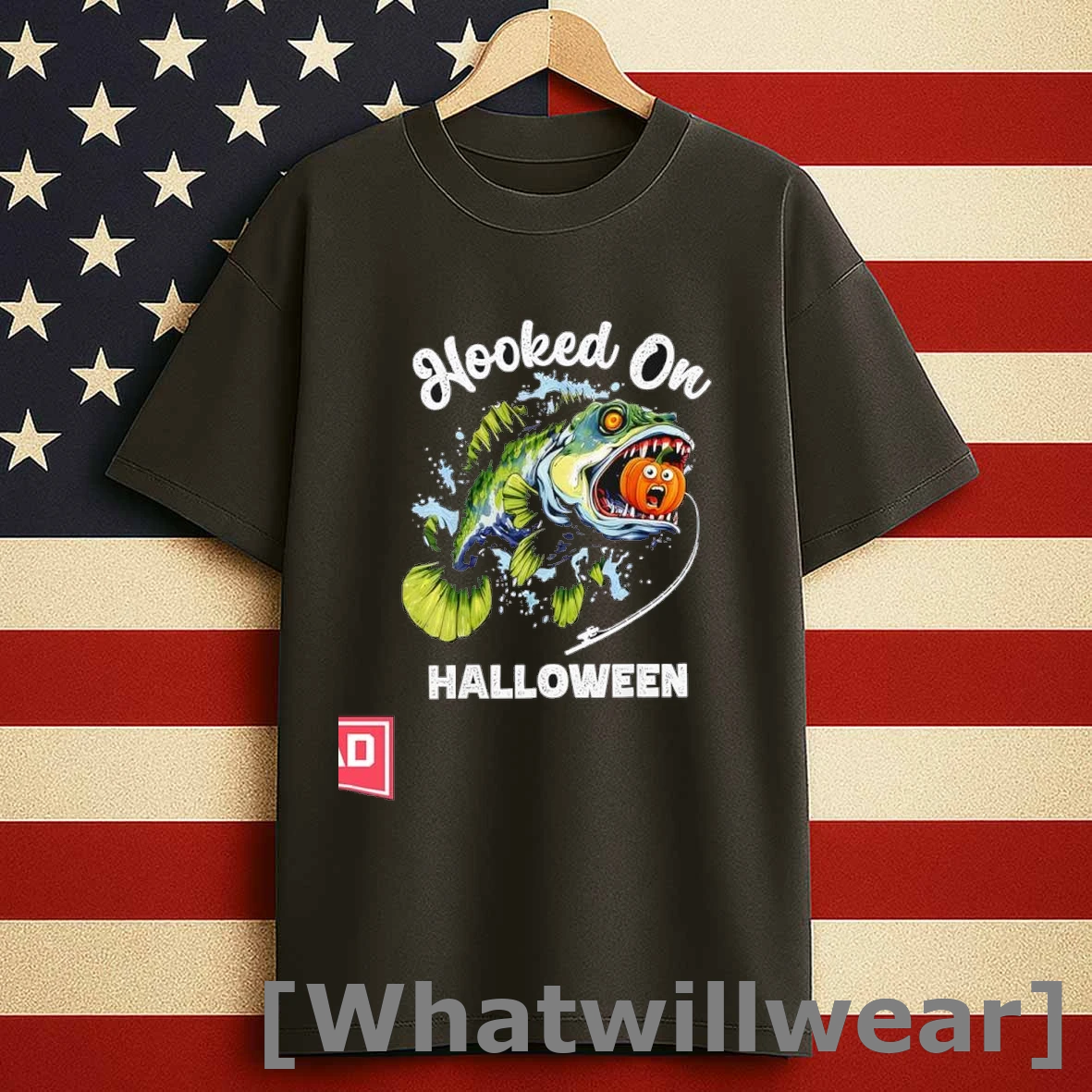 Zombie Bass Fishing Pumpkin Hooked On Halloween Shirts