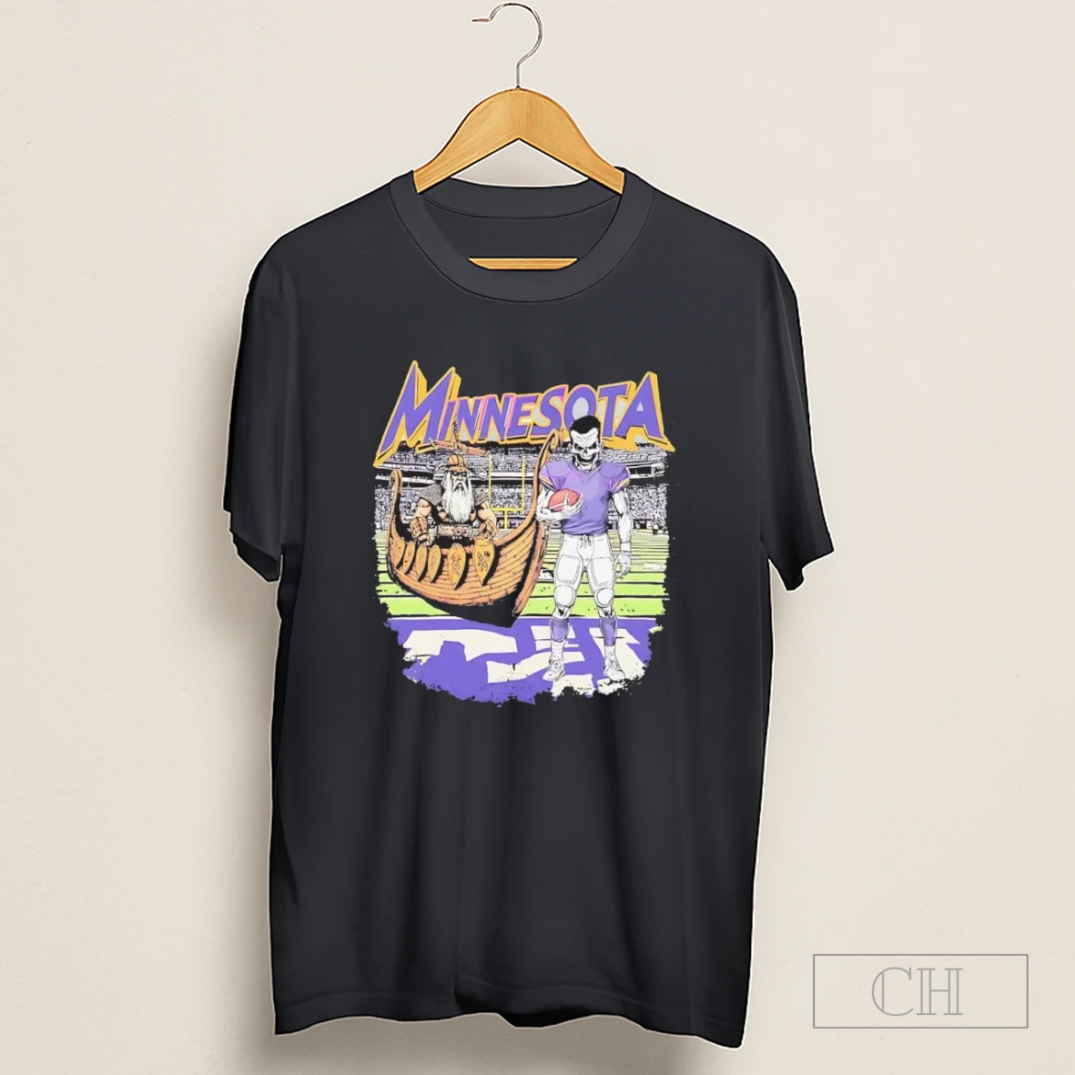 Zombie Minnesota Viking Football Ship Retro Style Shirt