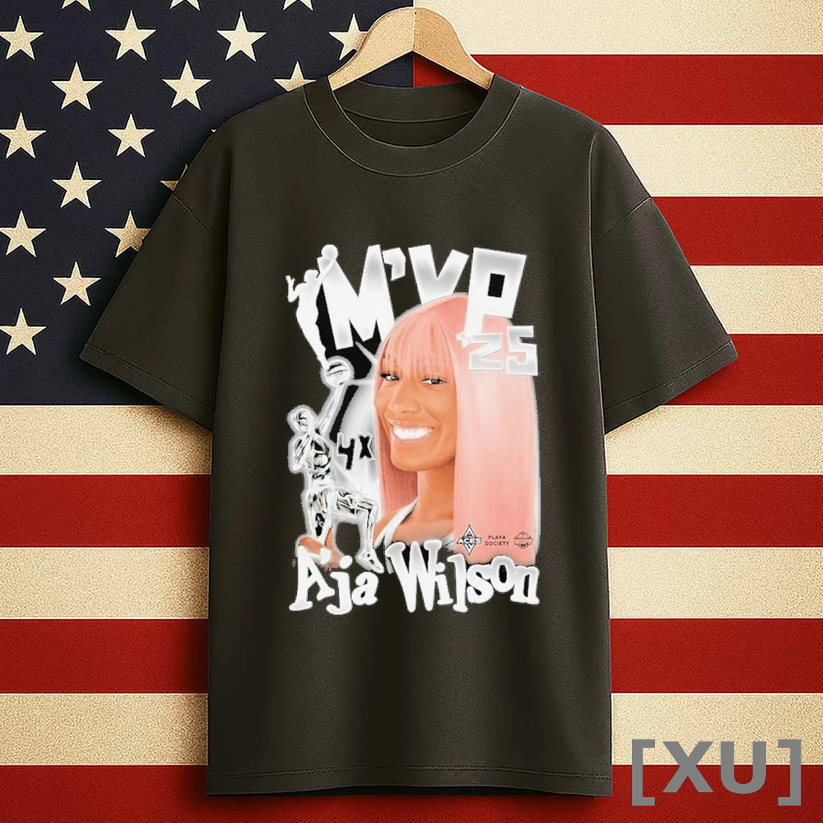 Aja Wilson Las Vegas Aces Playa Society 2025 Wnba Mvp Shirts