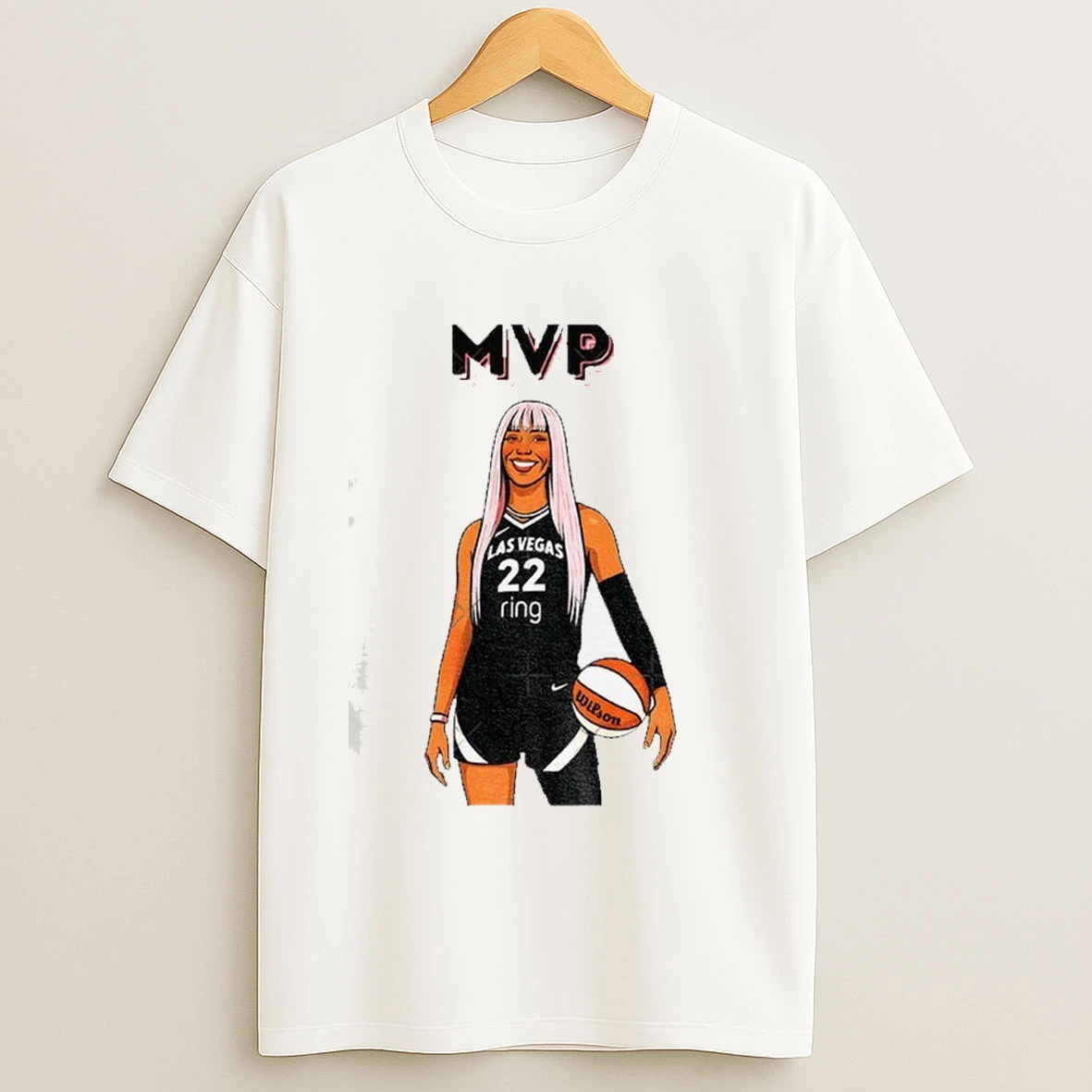 Aja Wilson Pink Hair 4x Mvp 2025 Wnba Shirts
