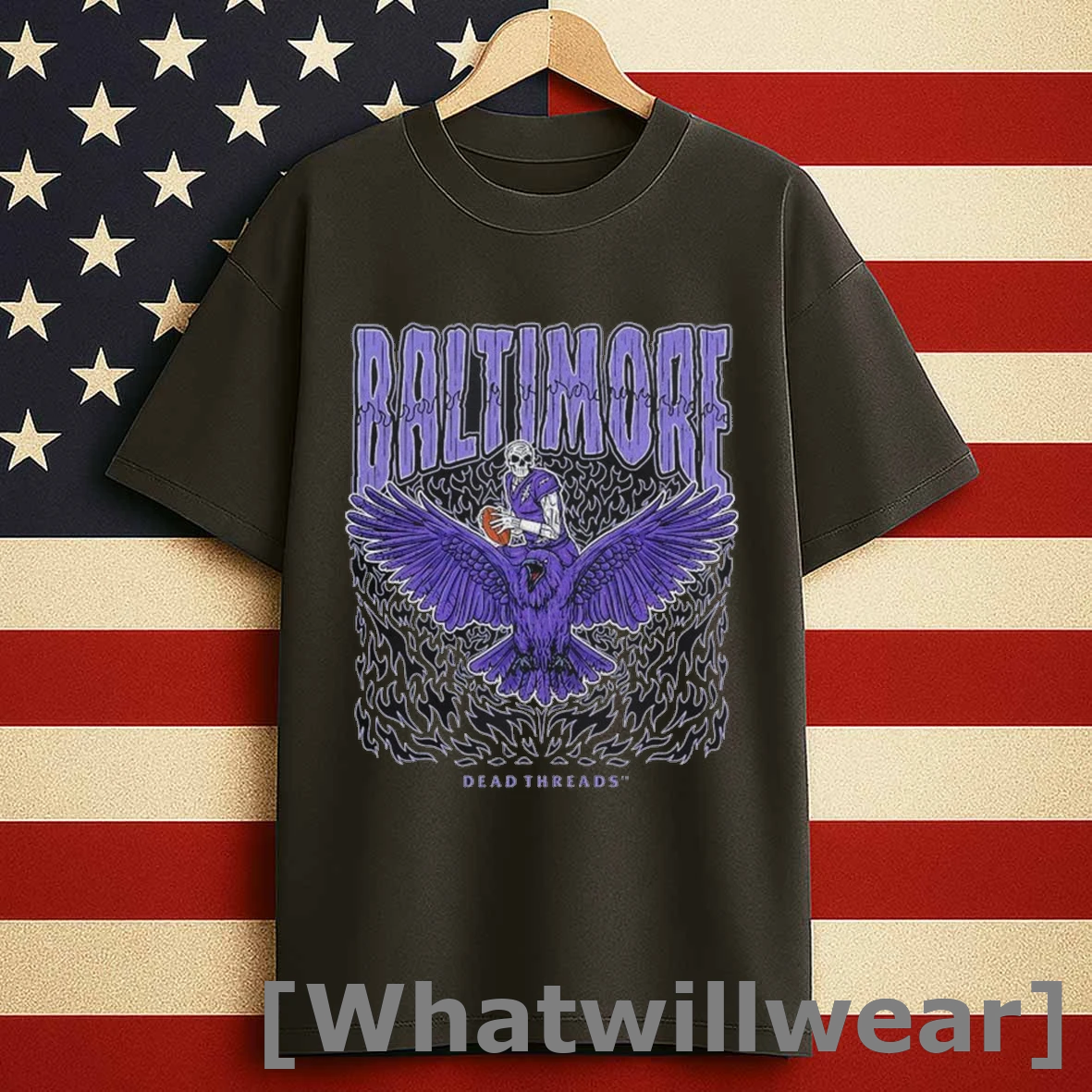 Baltimore Ravens Dead Threads Skeleton Shirts