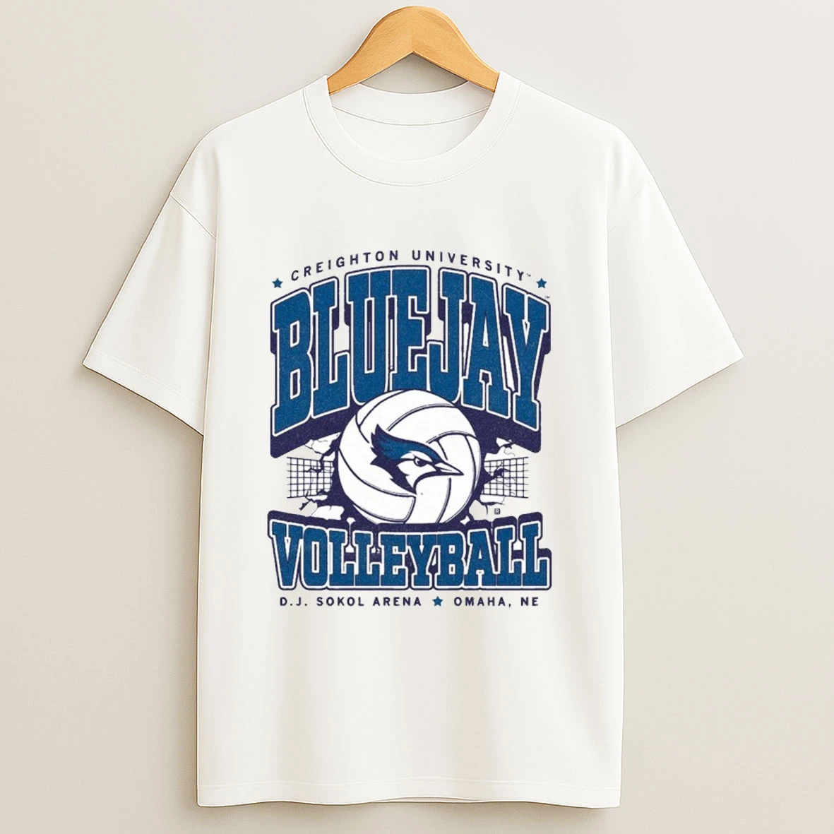 Bluejay Volleyball Creighton University Dj Sokol Arena Omaha Ne Max Collegiate Shirts