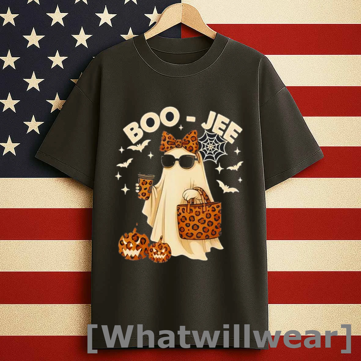 Coquette Leopard Ghost Coffee Boo Jee Halloween Boujee Ghost Shirts