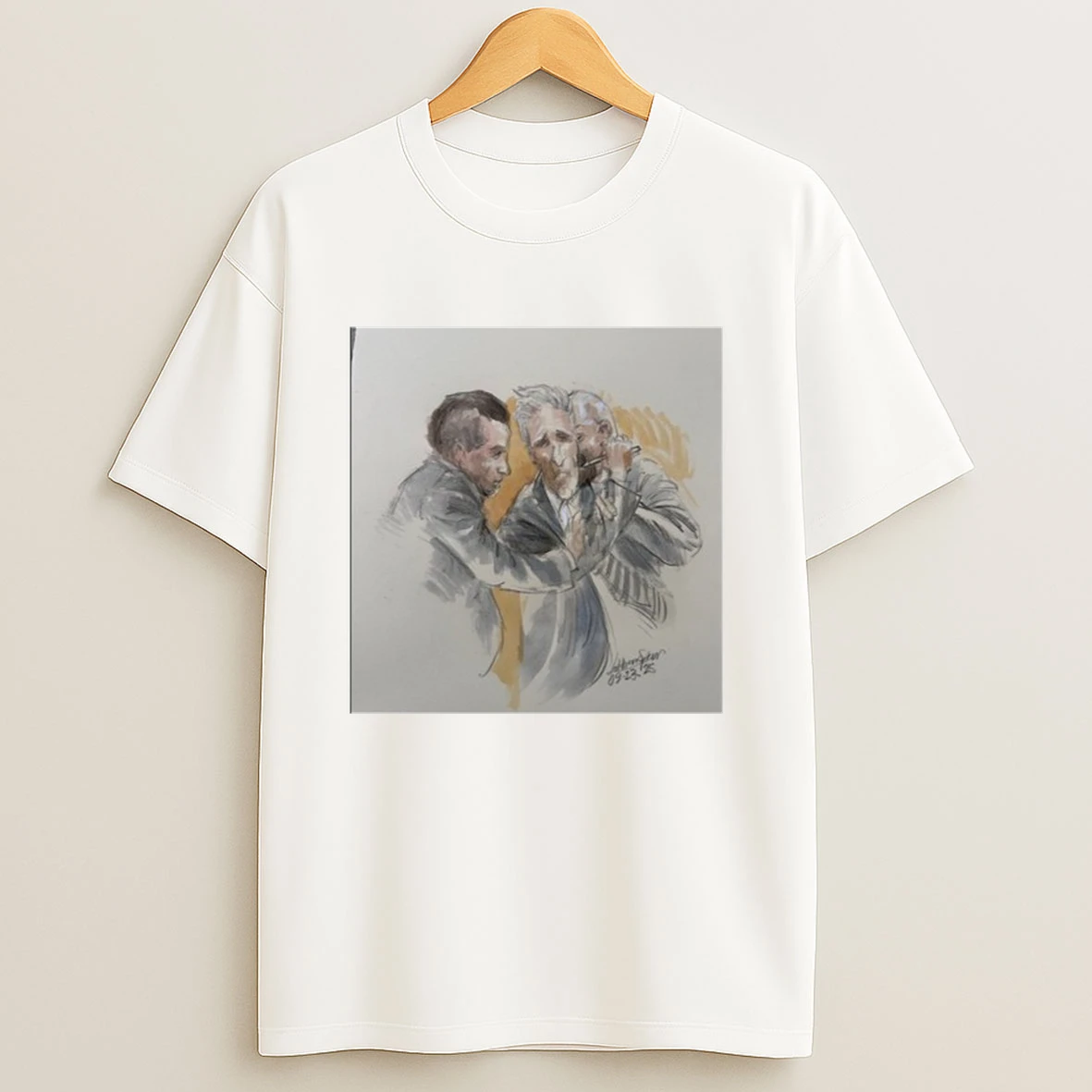 Courtroom Sketch Ryan Routh Attempted To Stab Himself The Neck After Guilty Verdict Shirts