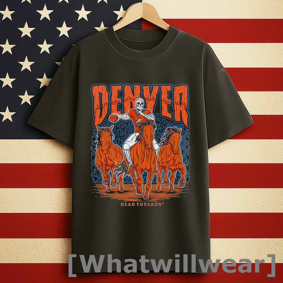 Denver Broncos Dead Threads Skeleton Shirts