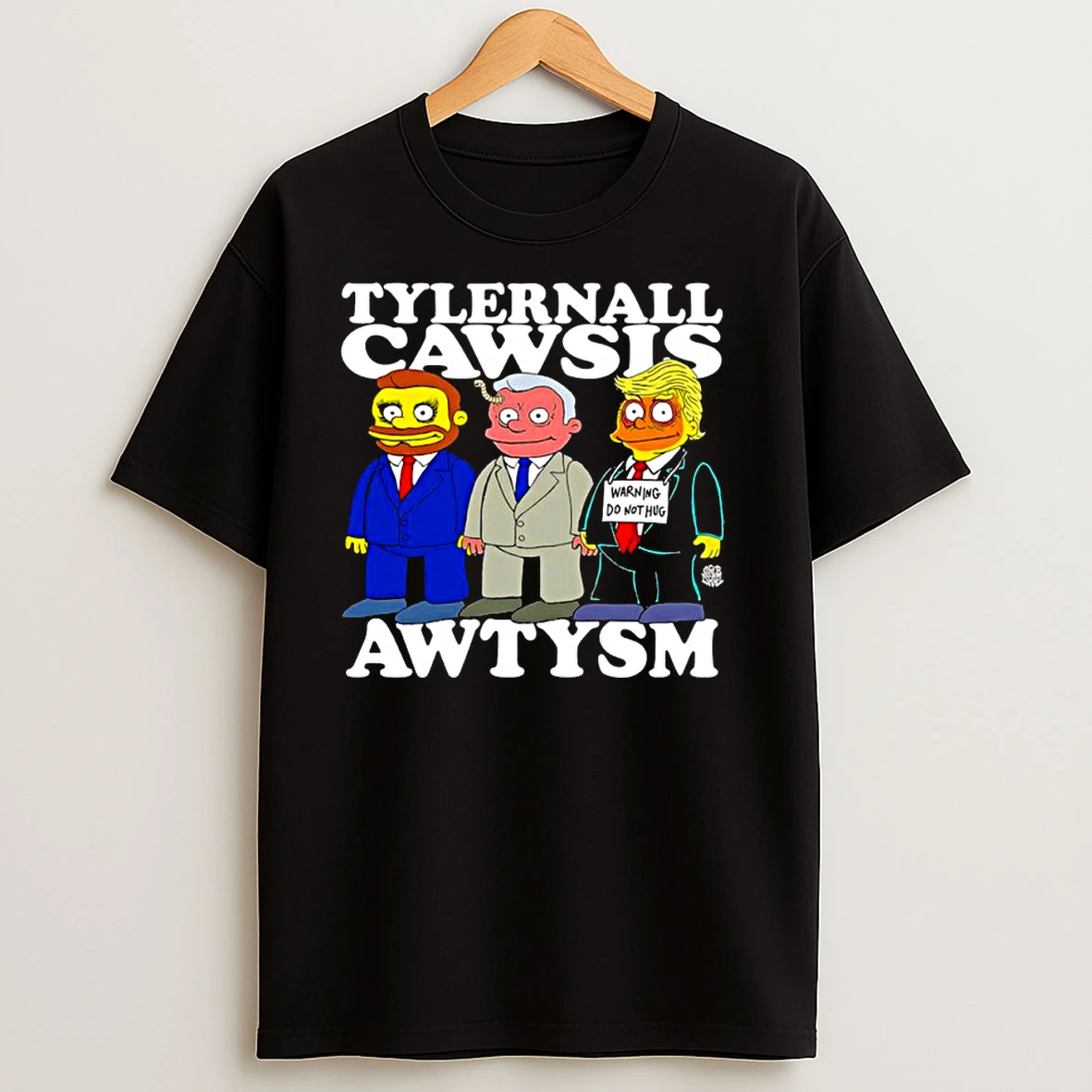 Donald Trump Vs Jd Vance Tylernall Cawsis Awtysm Warning Do Not Hug The Simpsons Classic Shirts