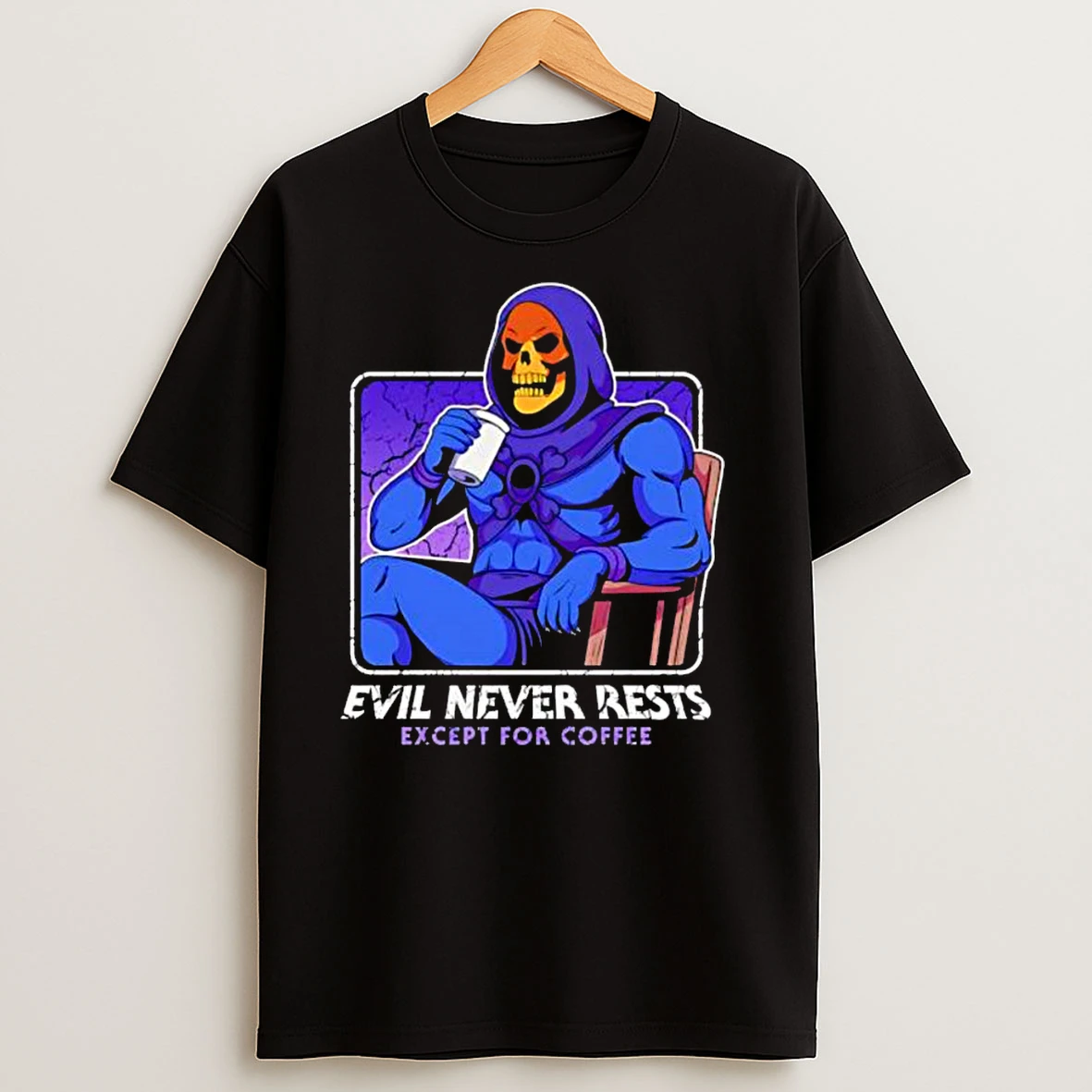 Evil Never Rests Except For Coffee Classic Shirts
