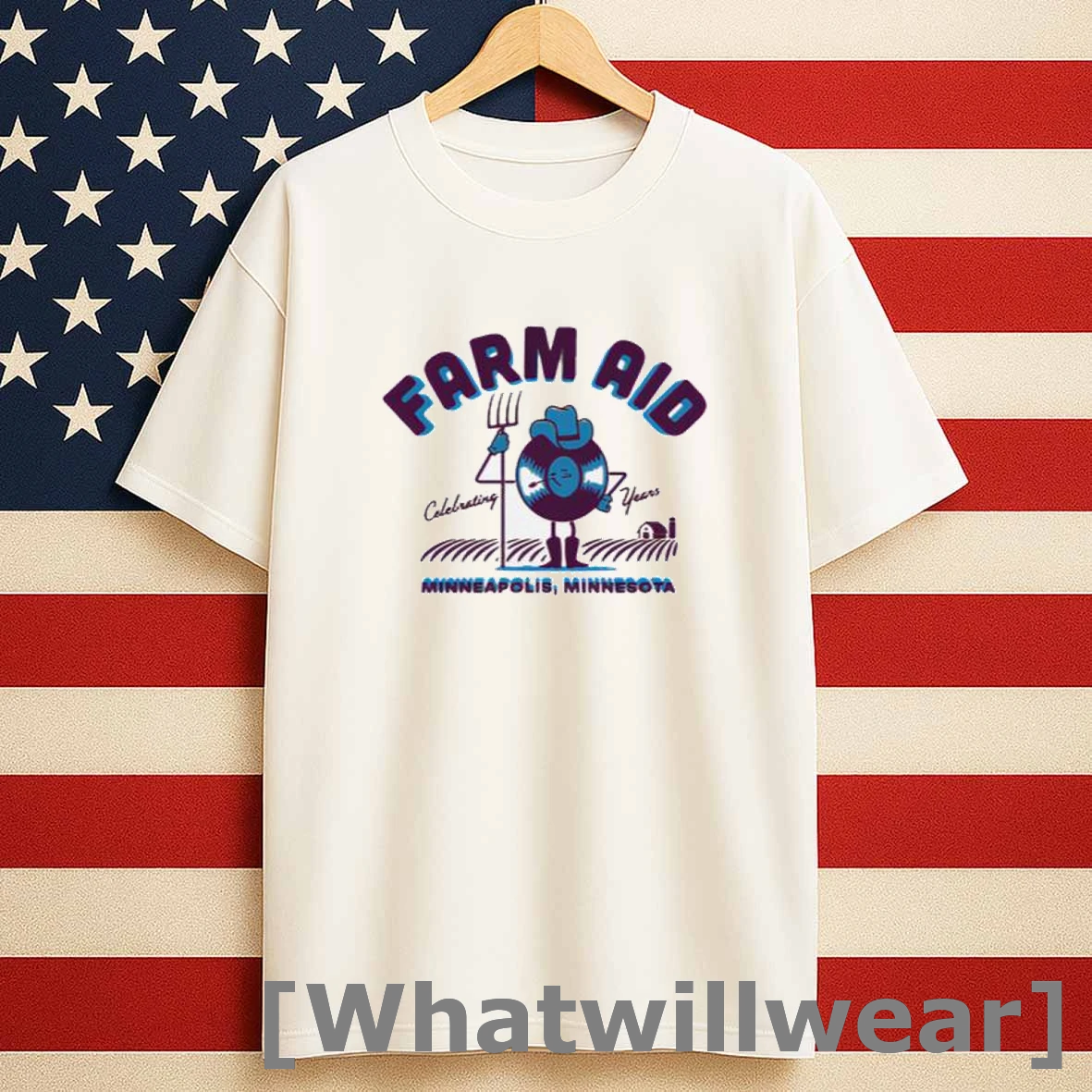 Farm Aid 40 Record Dude Men Shirts