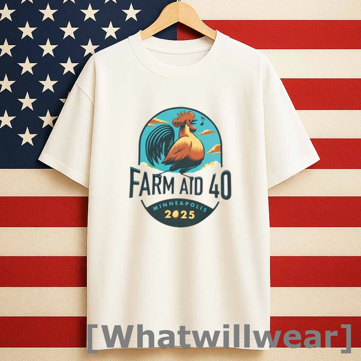 Farm Aid 40 Rooster Sings Men Shirts