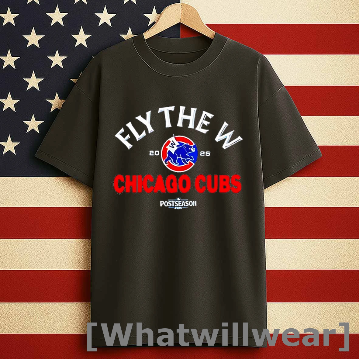 Fly The W Chicago Cubs 2025 Postseason Logo Shirts