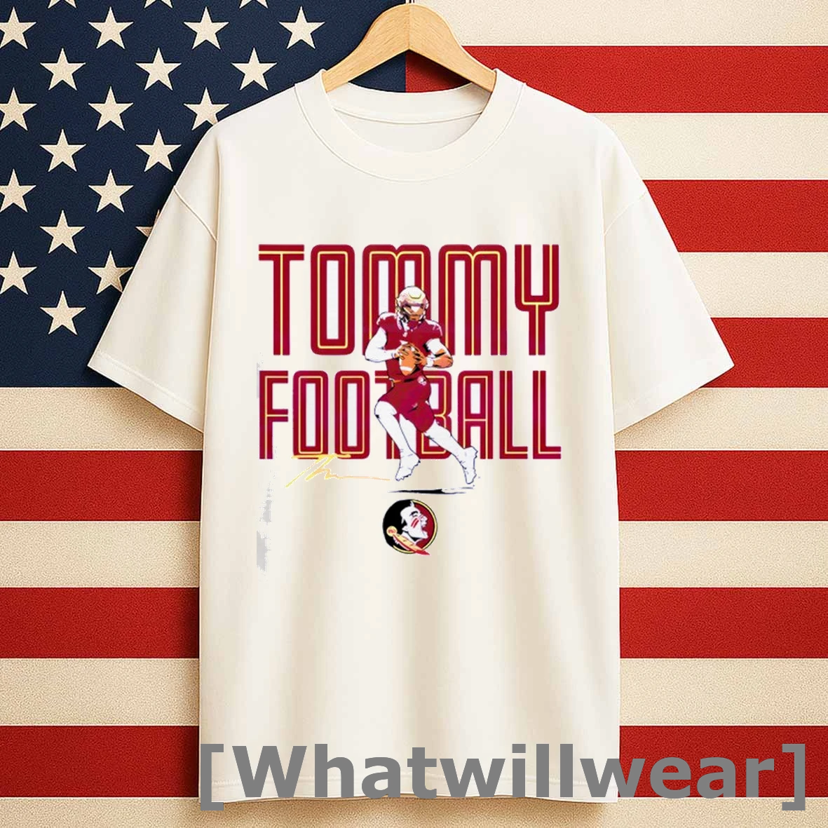 Fsu Florida State Seminoles Tommy Castellanos Tommy Football Signature Shirts