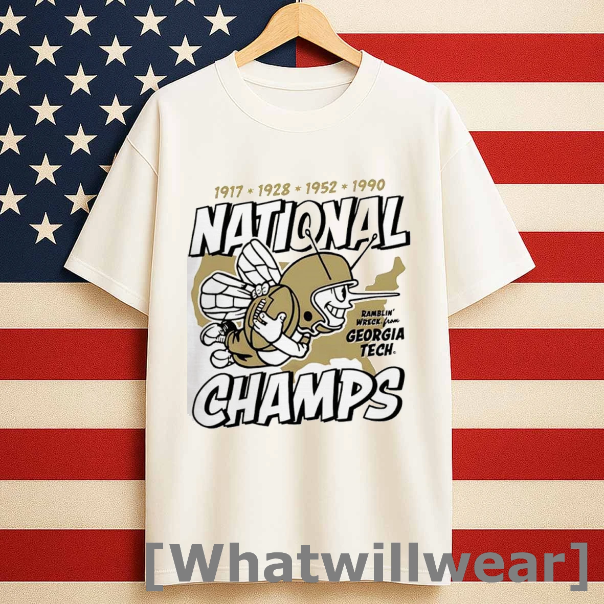 Georgia Tech Football Four Time National Champs Ramblin Wreck From Shirts
