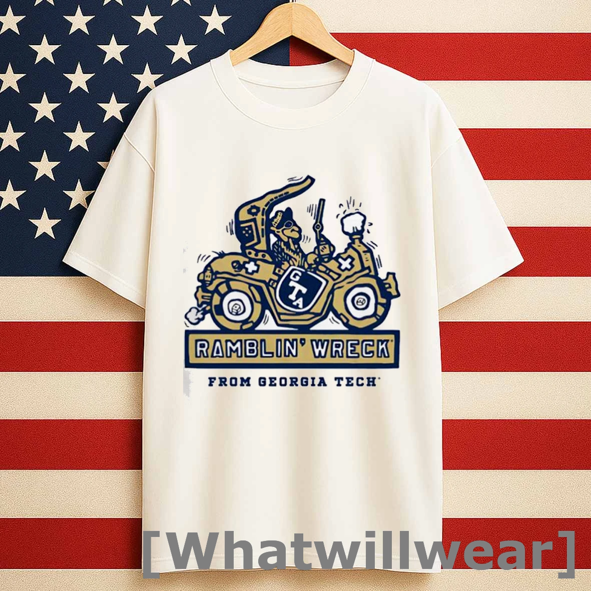 Georgia Tech Yellow Jackets Football Ramblin Wreck Ringer Shirts