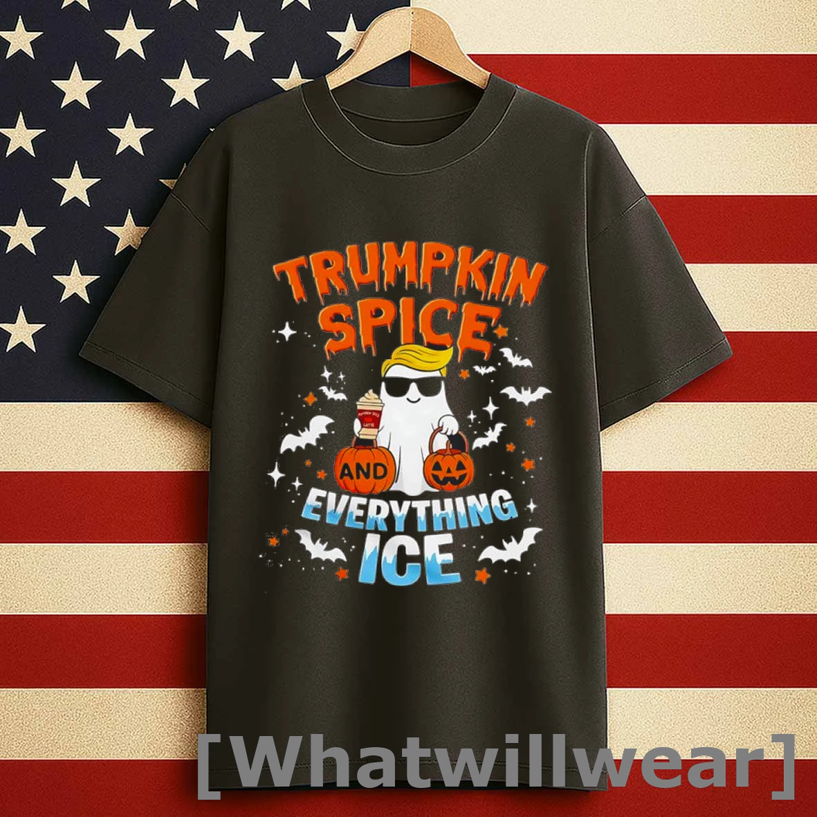 Ghost X Trumpkin Spice And Everything Ice Halloween Sarcastic Shirts