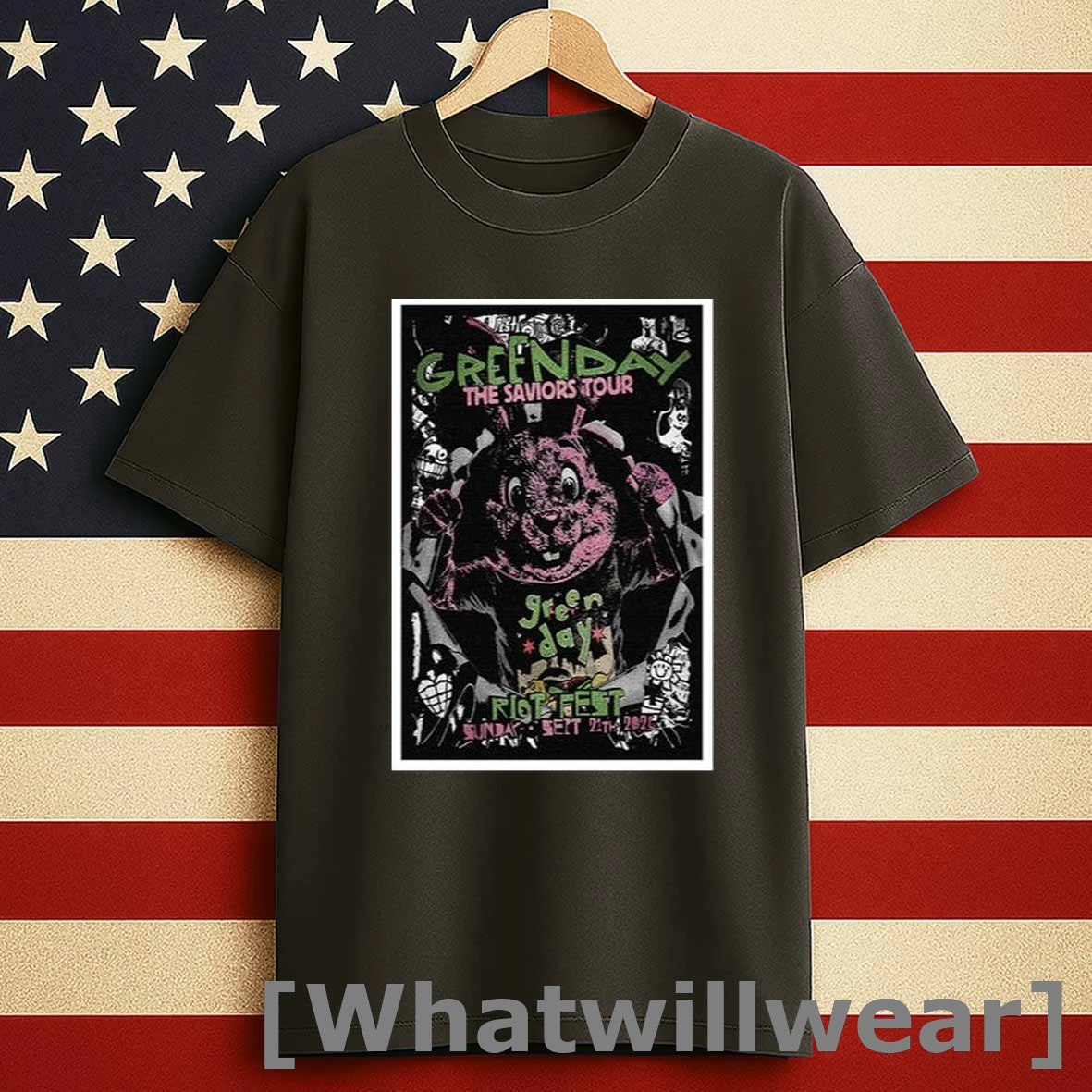 Green Day September 21 2025 Riot Fest Men Shirts