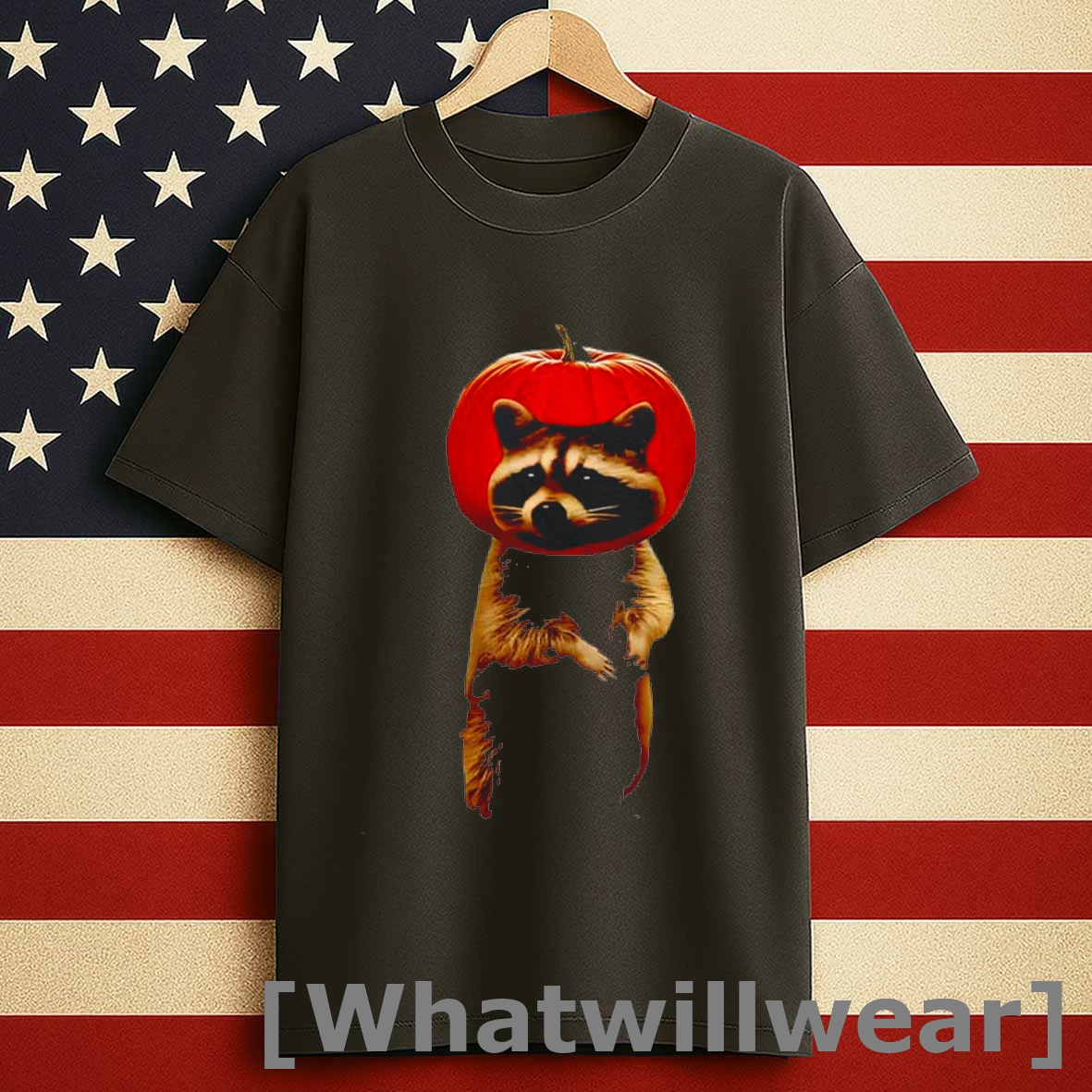 Halloween Silly Raccoon Pumpkin Shirts