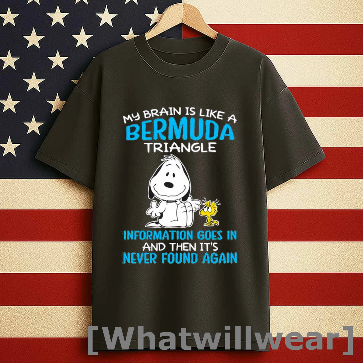 Halloween Snoopy And Woodstock My Brain Is Like A Bermuda Triangle Information Goes In Shirts