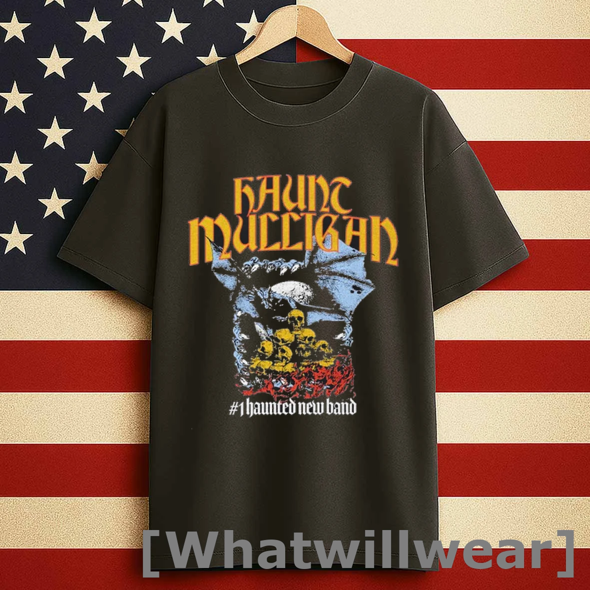 Hot Mulligan 1 Haunted New Band Skull Pile Shirts