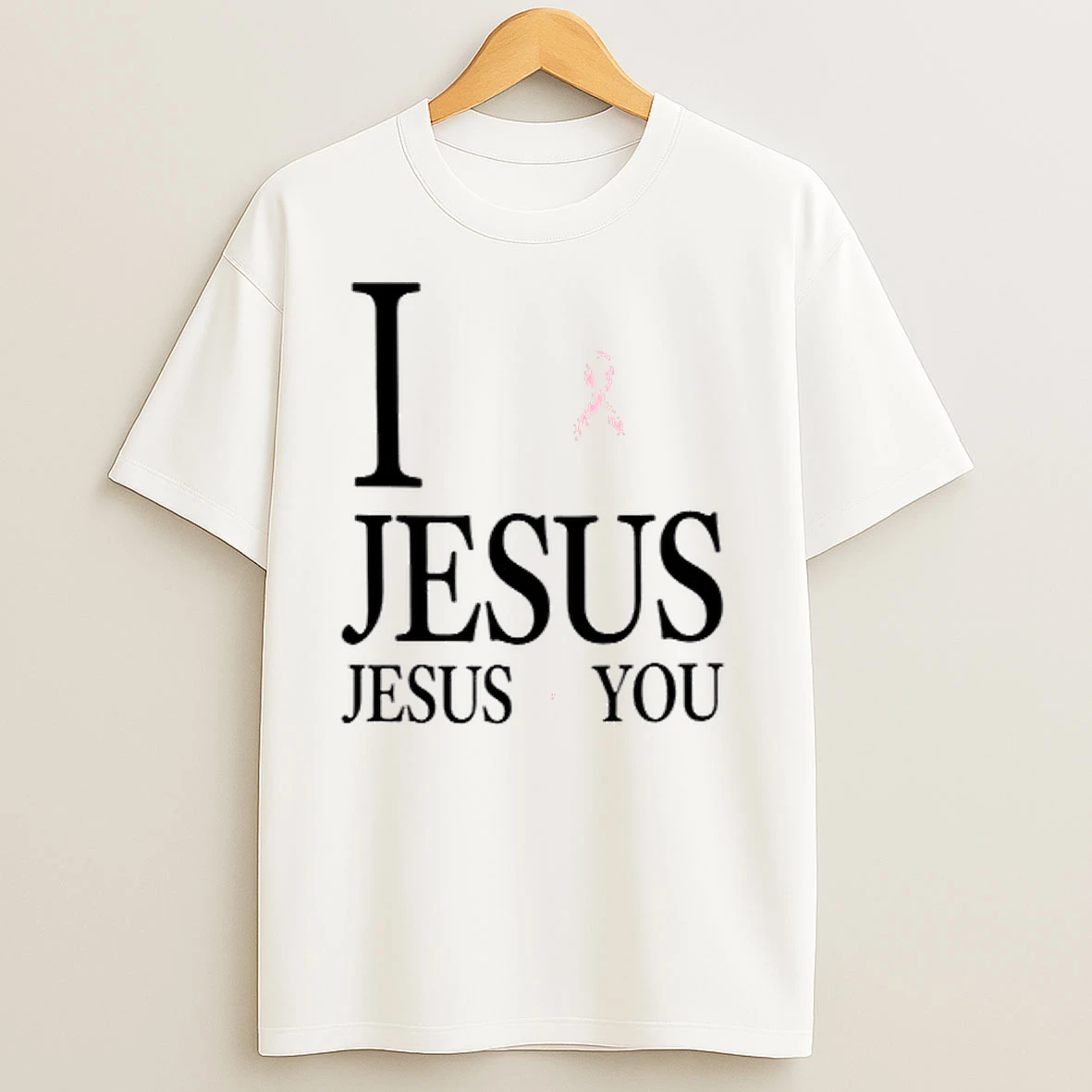 I Love Jesus Jesus Loves You Breast Cancer Awarness Men Shirts