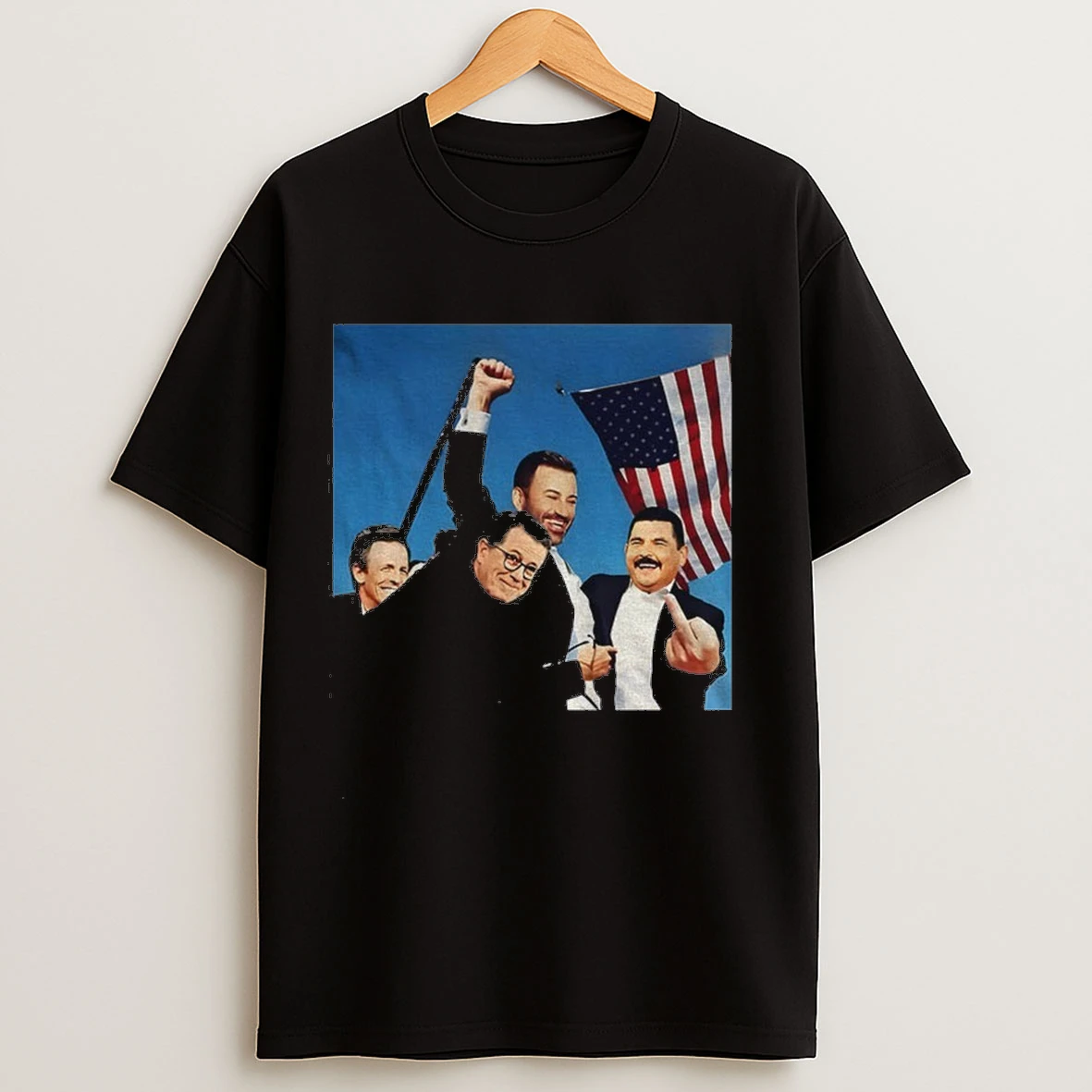 Jimmy Kimmel Stephen Colbert And Seth Meyers Fighting American Flag Shirts